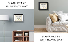 Load image into Gallery viewer, CREKERT Diploma Frame 11x14 Picture Frame Solid Wood Shatter-Resistant Glass for Documents Certificate Blackgold Frame 8.5x11 with Mat (Black Mat, 1 Pack)