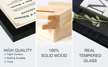 Load image into Gallery viewer, CREKERT Diploma Frame 11x14 Picture Frame Solid Wood Shatter-Resistant Glass for Documents Certificate Blackgold Frame 8.5x11 with Mat (Black Mat, 1 Pack)