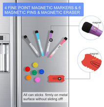 Load image into Gallery viewer, 3 in 1 CREKERT 17"x12" Monthly Magnetic Calendar Whiteboard for Fridge Weekly Family Planning Dry Erase Whiteboard 12"x5.8" Habit Tracker Calendar Set with 6 Magnets 4 Markers 1 Eraser (Gift Box)