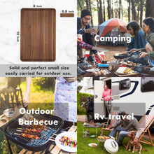 Load image into Gallery viewer, AZRHOM Small Walnut Wood Cutting Board for Kitchen Cheese Charcuterie Board (Gift Box) Multipurpose Reversible Butcher Block with Non-slip Mats, Handles and Juice Groove 12x8