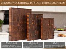 Load image into Gallery viewer, AZRHOM Extra Large Thick Walnut Wood End Grain Cutting Board 20x15x2 In, Wooden Butcher Block, Chopping Board For Kitchen with Juice Groove Handles Non-Slip Pats (Gift Box)