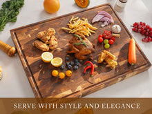 Load image into Gallery viewer, AZRHOM Extra Large Thick Acacia Wood End Grain Cutting Board 24x18x2 In, Wooden Butcher Block, Chopping Board For Kitchen with Juice Groove Handles Non-Slip Pats (Gift Box)