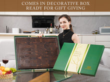 Load image into Gallery viewer, AZRHOM Extra Large Thick Walnut Wood End Grain Cutting Board 24x18x2 In, Wooden Butcher Block, Chopping Board For Kitchen with Juice Groove Handles Non-Slip Pats (Gift Box)