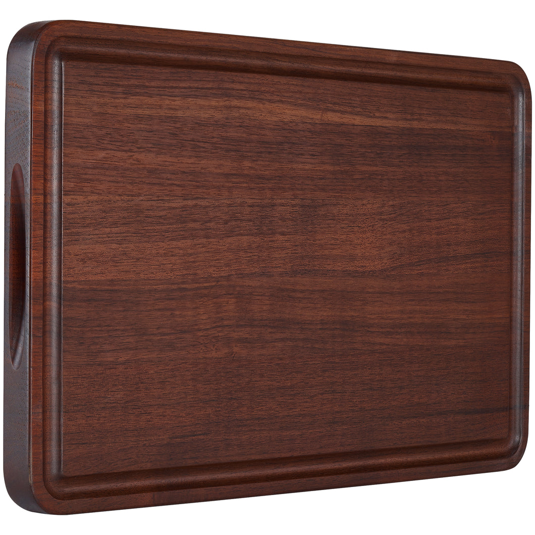 AZRHOM Small Walnut Wood Cutting Board for Kitchen 12x8 in (Gift Box) with  Juice Groove Handles Non-slip Mats Thick Reversible Butcher Block Chopping