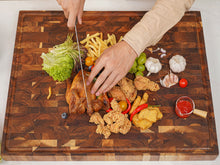 Load image into Gallery viewer, AZRHOM Extra Large Thick Acacia Wood End Grain Cutting Board 24x18x2 In, Wooden Butcher Block, Chopping Board For Kitchen with Juice Groove Handles Non-Slip Pats (Gift Box)
