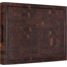 Load image into Gallery viewer, AZRHOM Walnut End Grain Cutting Board 17x13 Reversible Wood Butcher Block, Large Thick Chopping Board For Kitchen With Juice Groove &amp; Handles (Gift Box)
